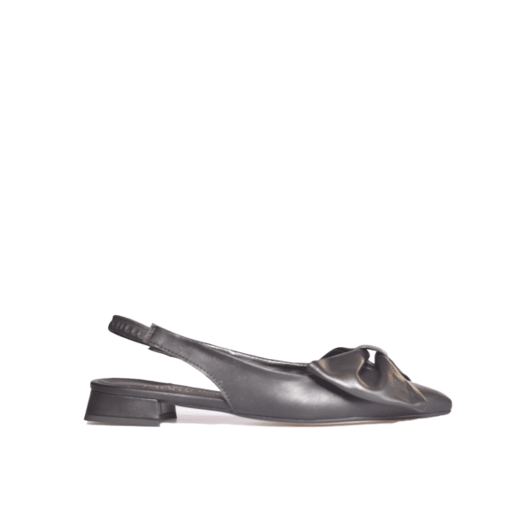 Mirella - Zwart leer slingback pump