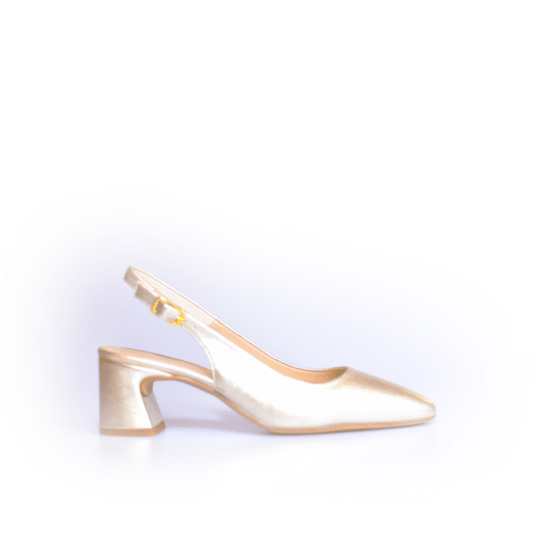 Unisa - Lainer - goud metallic leer pump met open hiel