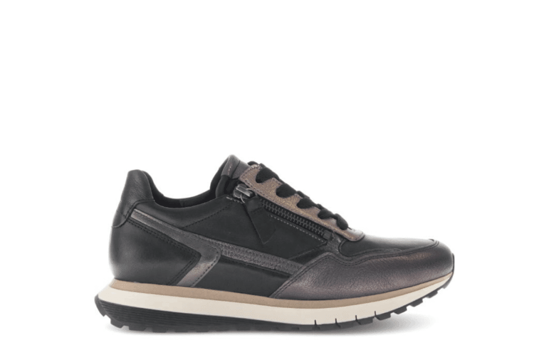 Gabor – 76.378.57 – Zwart leer multi colour sneaker