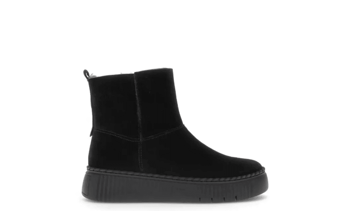 Gabor – 73.542.17 – Zwart suede enkellaars warm gevoerd