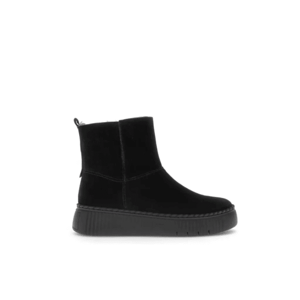 Gabor - 73.542.17 - Zwart suede enkellaars warm gevoerd