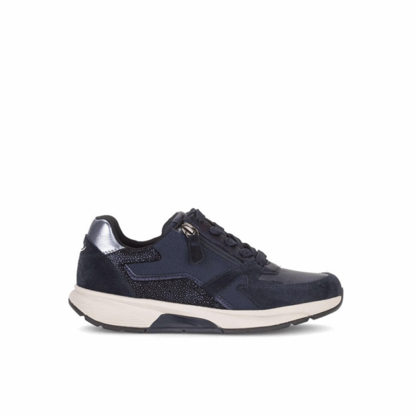 Gabor - 76.878.66 - Blauw suede- leer - combi sneaker