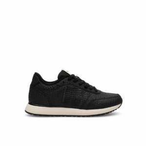 Woden - Ronja croco - Zwart leer croco print sneaker