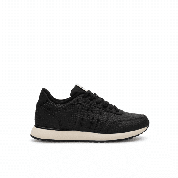 Woden - Ronja croco - Zwart leer croco print sneaker