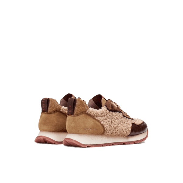 Hispanitas - hi254209 - Bruin leer combi teddy sneaker - Afbeelding 3