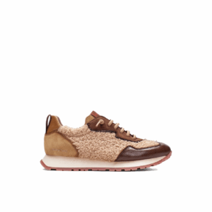 Hispanitas - hi254209 - Bruin leer combi teddy sneaker