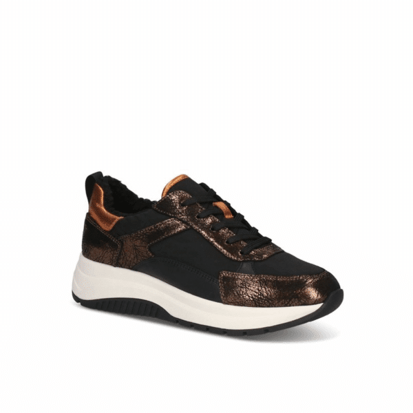Caprice - 9-23710-45 - Zwart - brons bruin combi sneaker - Afbeelding 2
