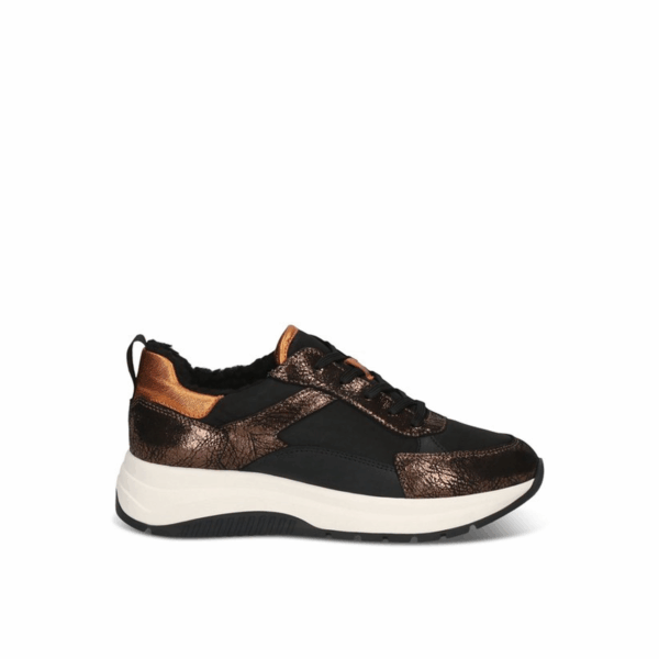 Caprice - 9-23710-45 - Zwart - brons bruin combi sneaker